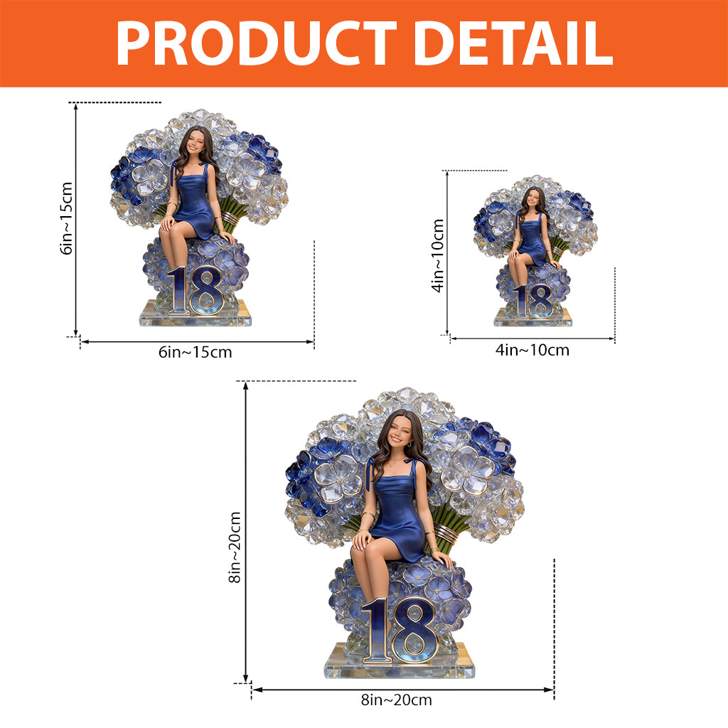 Girl And Flowers - Gifts For Daughter, Wife, Girlfriend, Mom, Grandma - Personalized Birthday Custom Shaped Acrylic Plaque