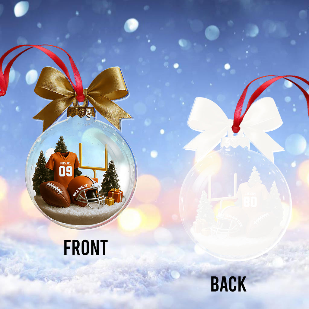 Football Season Is Coming - Personalized Football Transparent Ornament