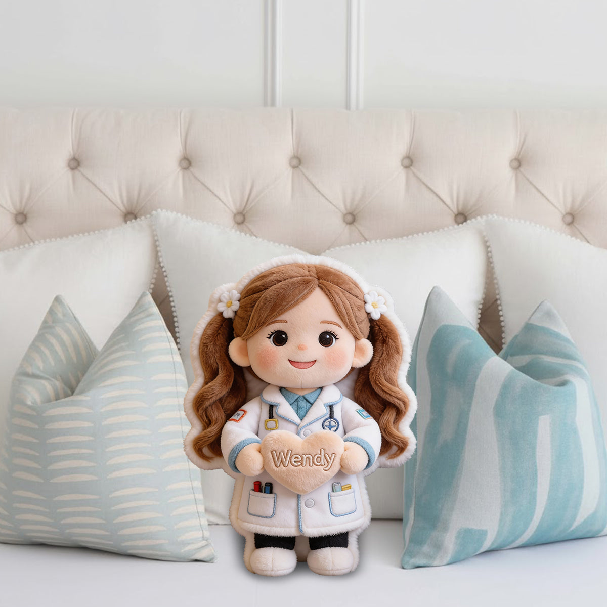 Custom Any Photo Dream job - Personalized Kid Faux Fur Shaped Pillow