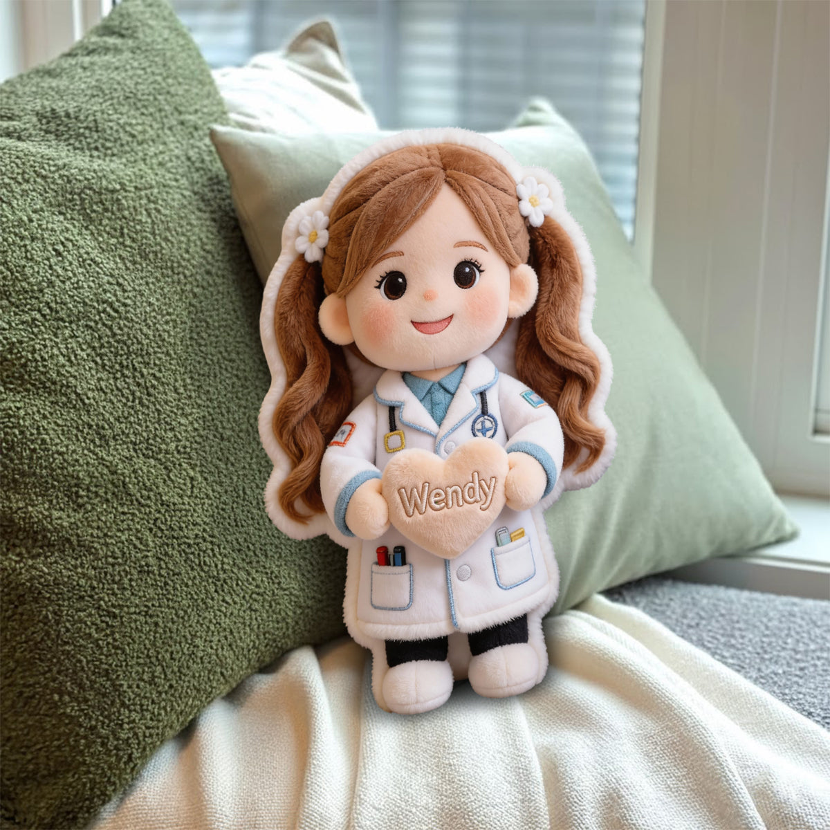 Custom Any Photo Dream job - Personalized Kid Faux Fur Shaped Pillow