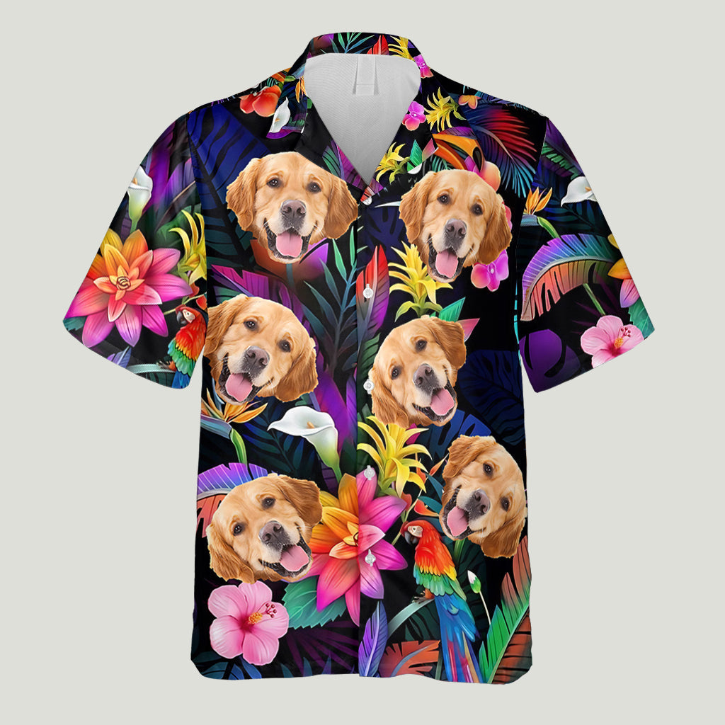 Chemise hawaïenne à fleurs personnalisée pour chien et short pour homme