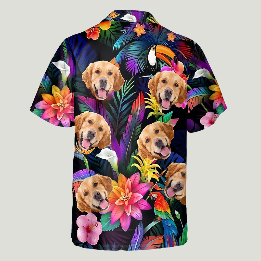 Chemise hawaïenne à fleurs personnalisée pour chien et short pour homme
