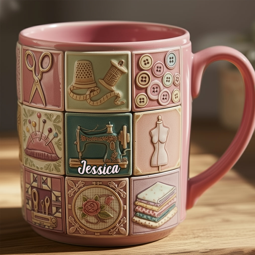 Mug personnalisé « J’adore coudre »