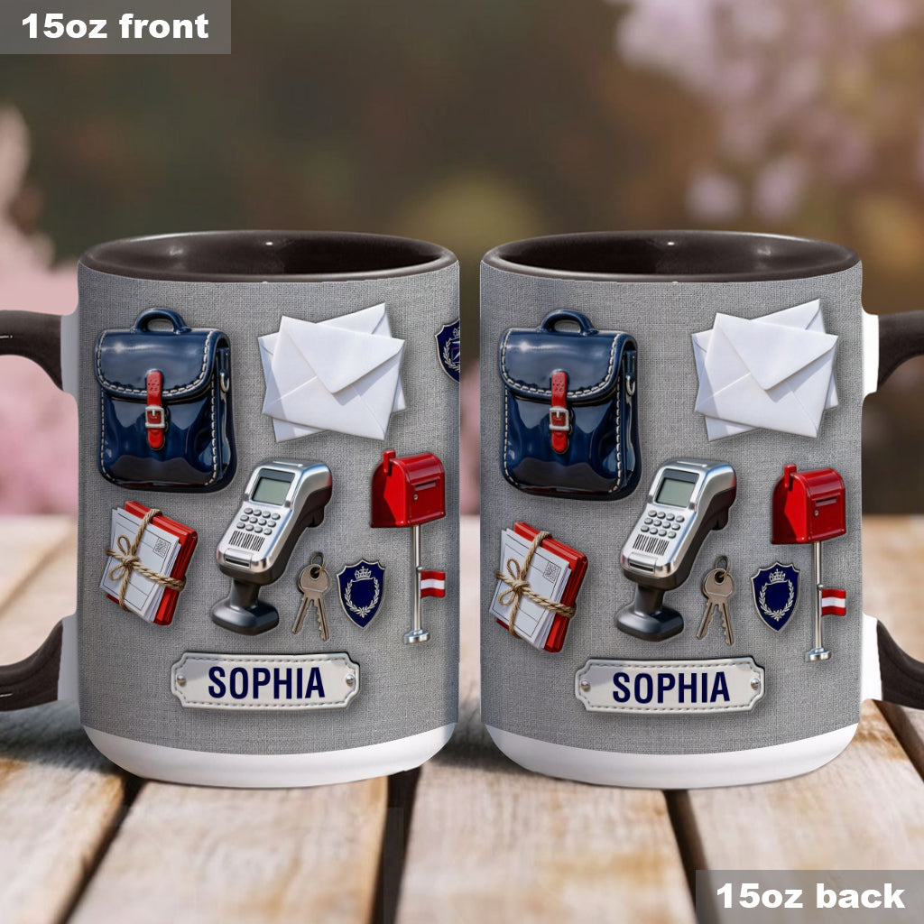 World Okayest Postal Worker - Personalized Postal Worker Accent Mug & Coaster