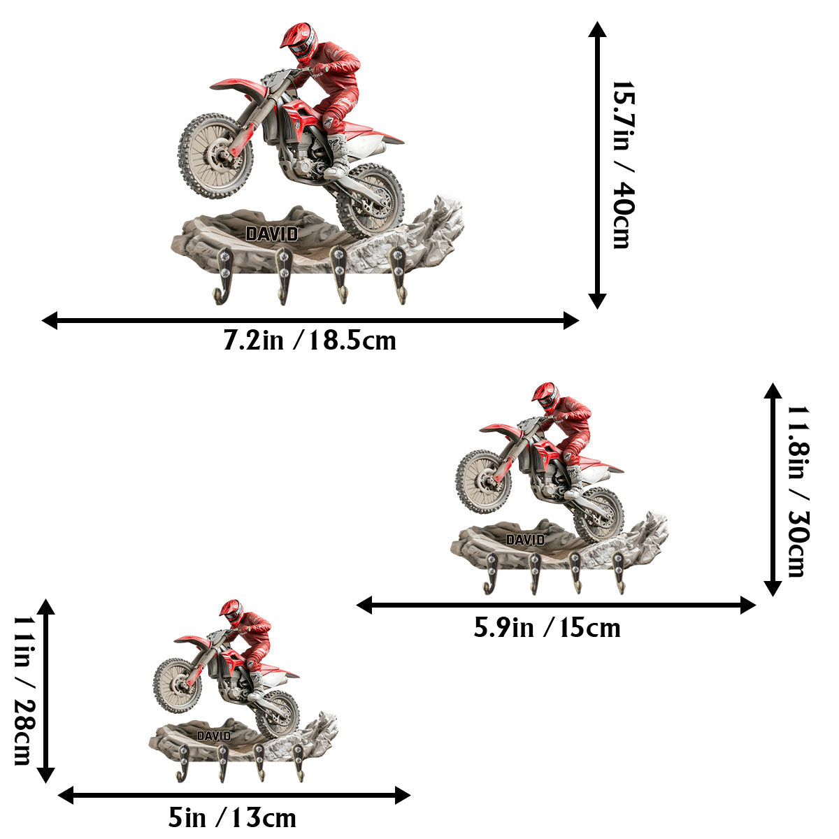 Ride Or Die - Porte-clés personnalisé en forme de moto tout-terrain