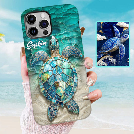 Coque de téléphone personnalisée avec motif tortue pour les amoureux des tortues marines