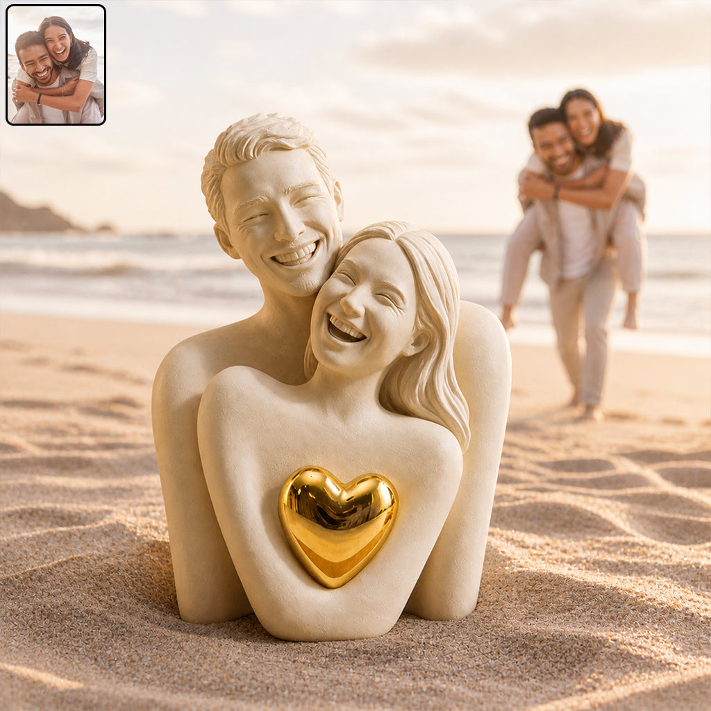 Sculpture Abstraite Photo Personnalisée - Plaque Acrylique en Couple Personnalisée