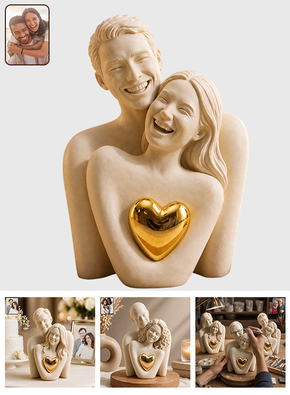 Sculpture Abstraite Photo Personnalisée - Plaque Acrylique en Couple Personnalisée