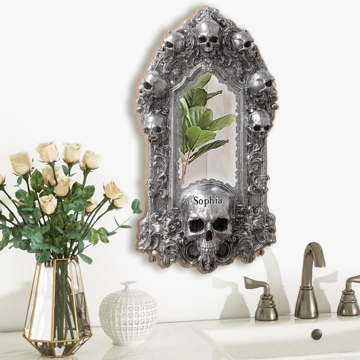 Miroir Skullgate - Miroir mural personnalisé en forme de crâne