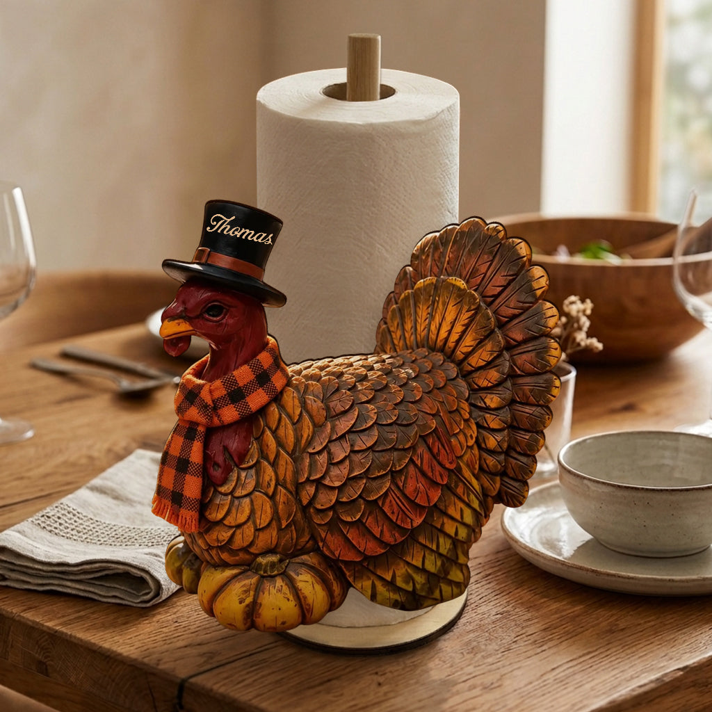 Décoration de dinde de Thanksgiving - Support à essuie-tout personnalisé
