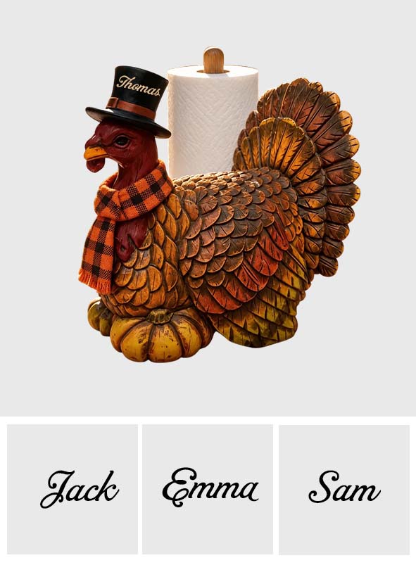 Décoration de dinde de Thanksgiving - Support à essuie-tout personnalisé