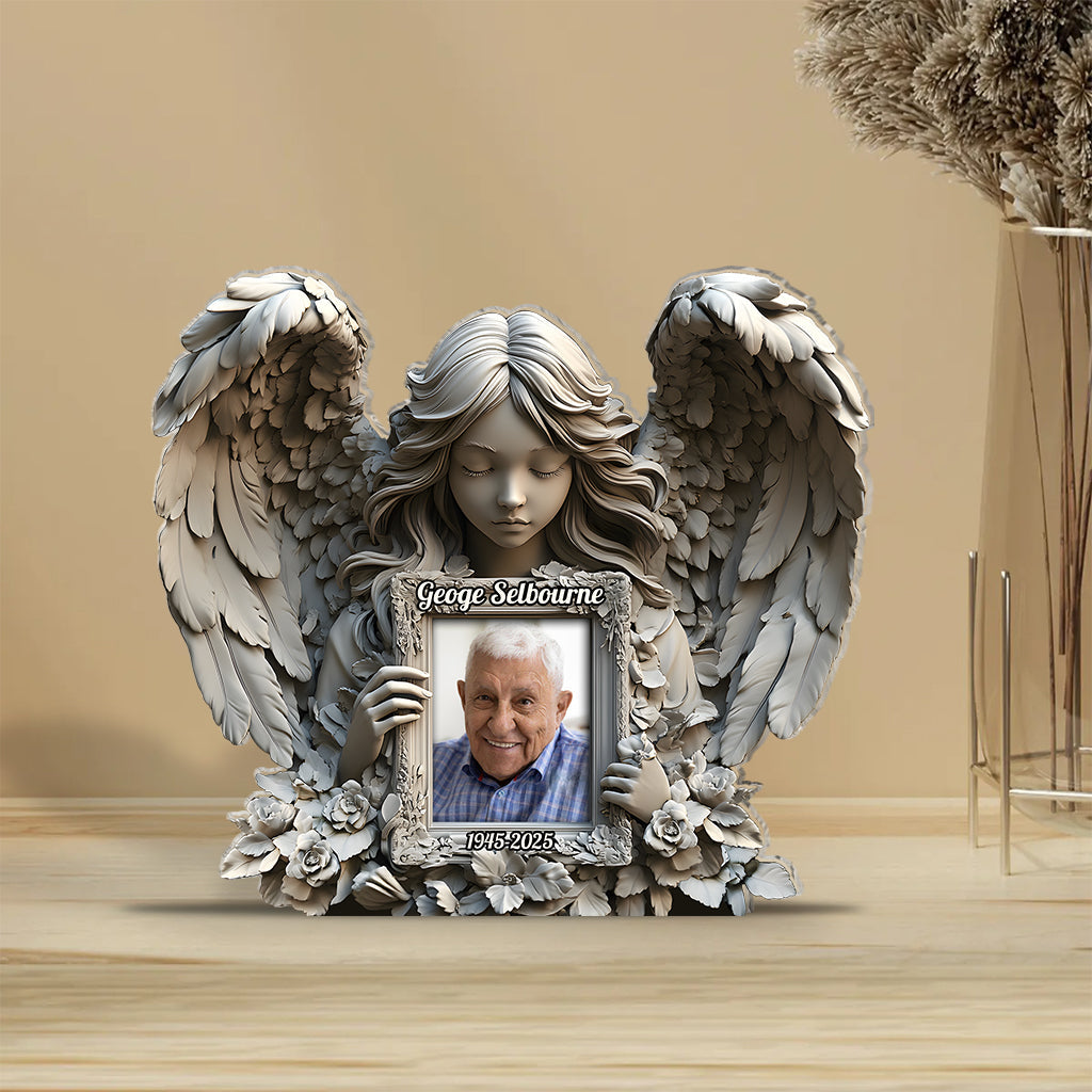 Ailes d'ange - Plaque commémorative personnalisée en acrylique de forme personnalisée