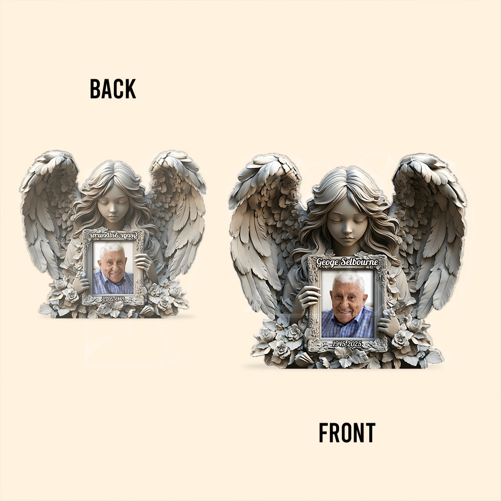 Ailes d'ange - Plaque commémorative personnalisée en acrylique de forme personnalisée
