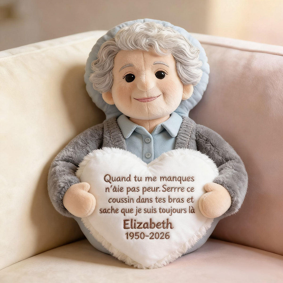Coussin commémoratif personnalisé à partir d'une photo - Almohada Conmemorativa Personalizada de Piel Sintética Premium