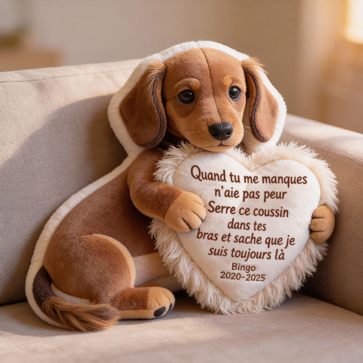 Coussin commémoratif personnalisé à partir d'une photo - Almohada Conmemorativa Personalizada de Piel Sintética Premium