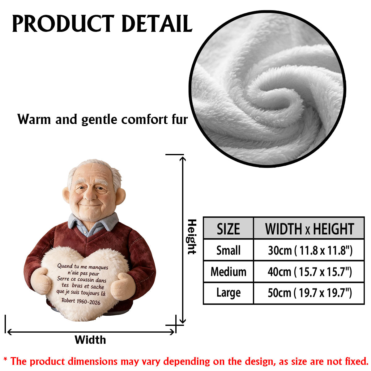 Coussin commémoratif personnalisé à partir d'une photo - Almohada Conmemorativa Personalizada de Piel Sintética Premium
