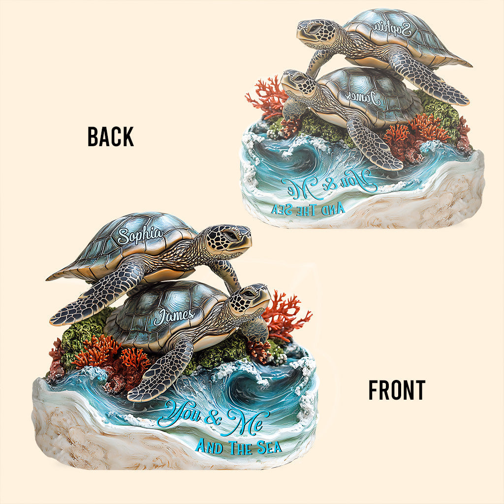 You And Me And The Sea - Personalized Turtle Custom Shaped Acrylic Plaque