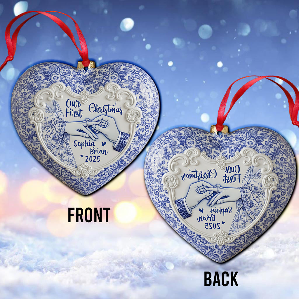 Notre premier Noël - Ornement personnalisé pour couple