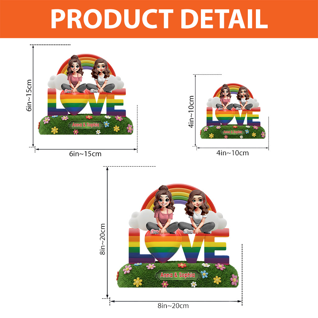 Love Is Love - Personalized LGBT Support Custom Shaped Acrylic Plaque