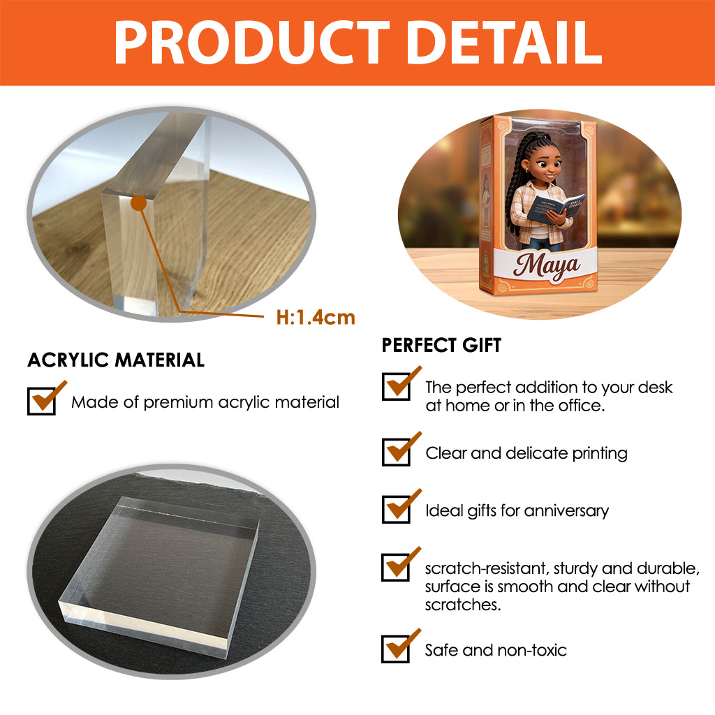 Any Hobby, Any Photo - Reading, Sewing, Gardening... - Personalized Book Custom Shaped Acrylic Plaque