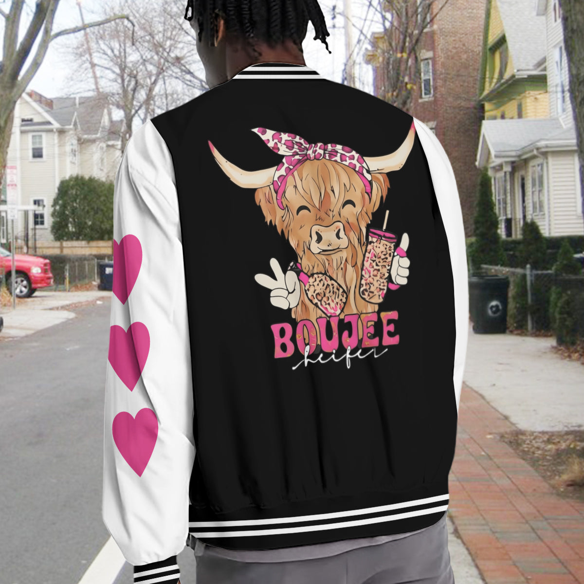 Love Highland Cow - Personalized Highland Cow Varsity Jacket