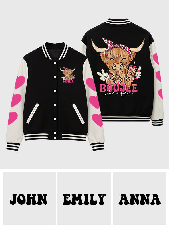 Love Highland Cow - Personalized Highland Cow Varsity Jacket