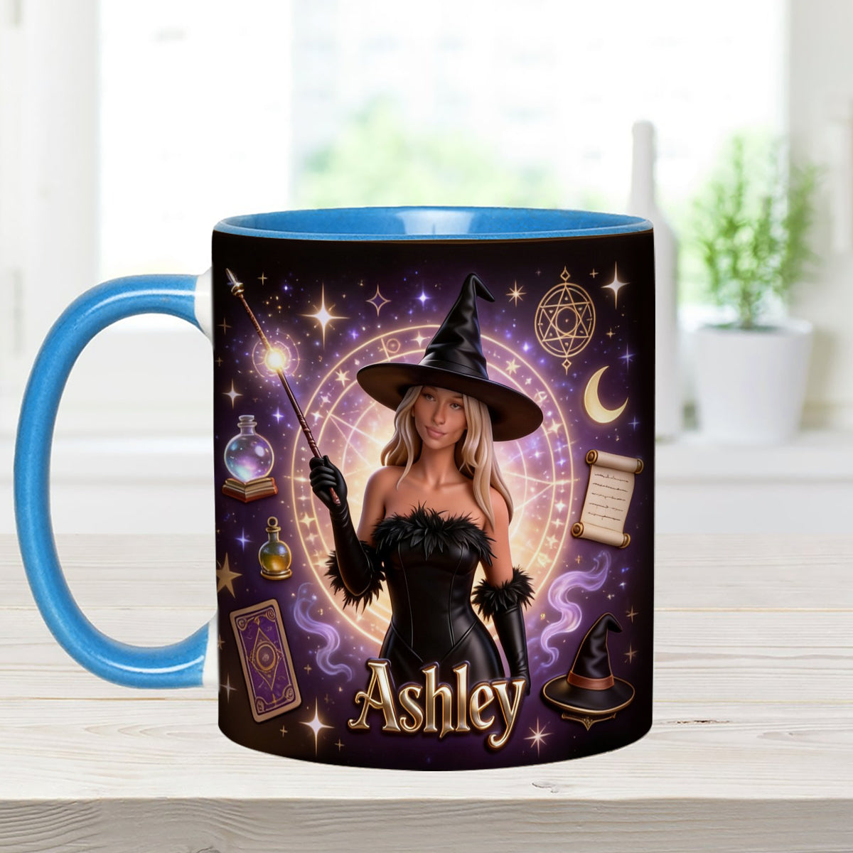 Ensemble Sorcier, Sorcière - Mug personnalisé Sorcière avec agitateurs en acrylique
