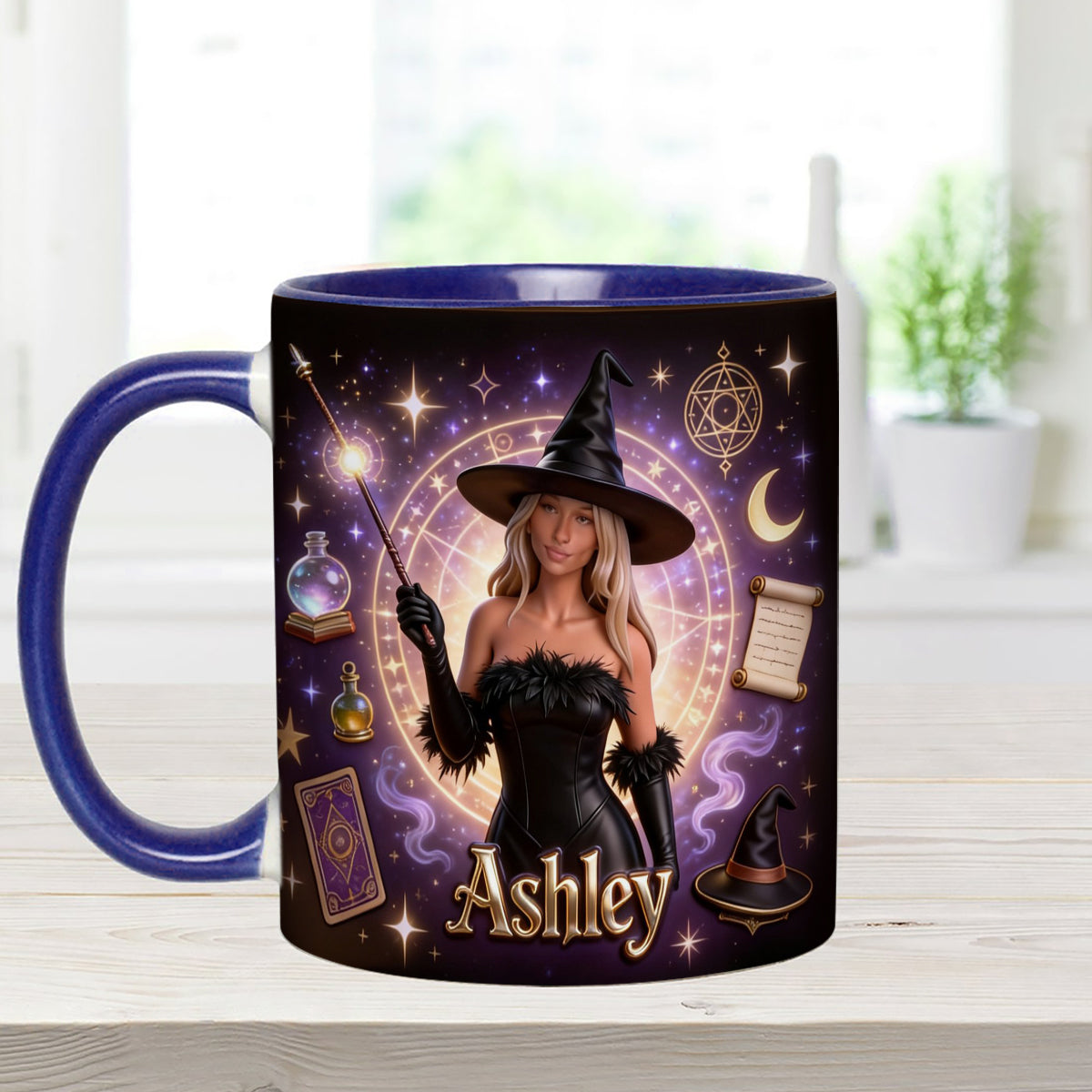 Ensemble Sorcier, Sorcière - Mug personnalisé Sorcière avec agitateurs en acrylique