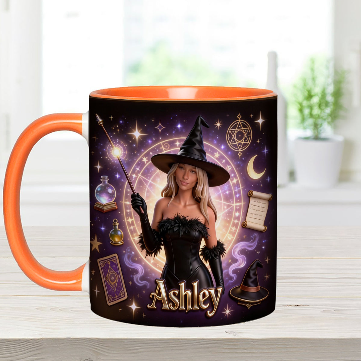 Ensemble Sorcier, Sorcière - Mug personnalisé Sorcière avec agitateurs en acrylique