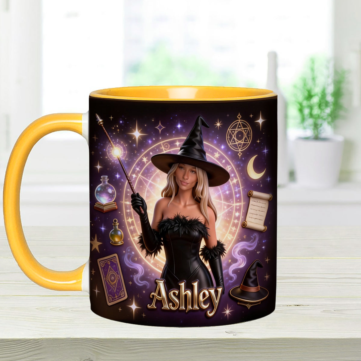 Ensemble Sorcier, Sorcière - Mug personnalisé Sorcière avec agitateurs en acrylique