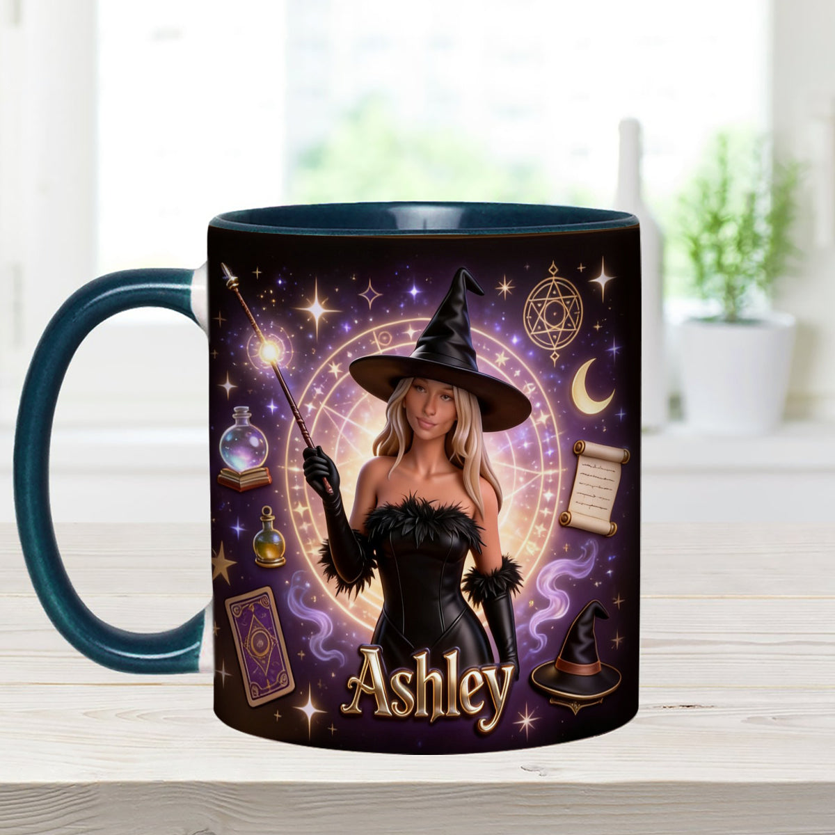 Ensemble Sorcier, Sorcière - Mug personnalisé Sorcière avec agitateurs en acrylique