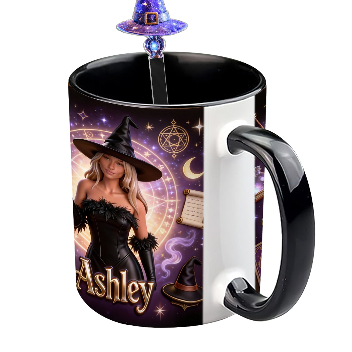 Ensemble Sorcier, Sorcière - Mug personnalisé Sorcière avec agitateurs en acrylique
