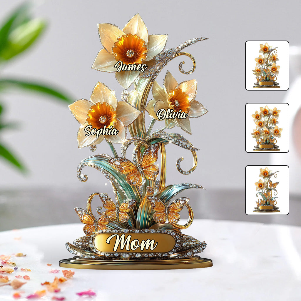 Beautiful Garden Gift For Mom, Grandma - Personalized Mother Custom Shaped Acrylic Plaque