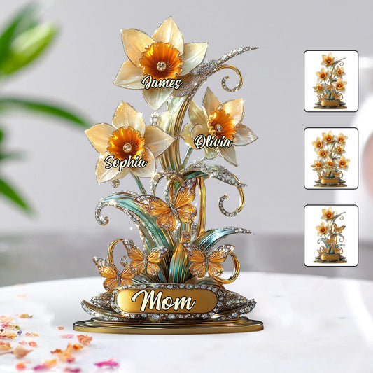 Magnifique cadeau de jardin pour maman ou grand-mère - Plaque acrylique personnalisée en forme de mère