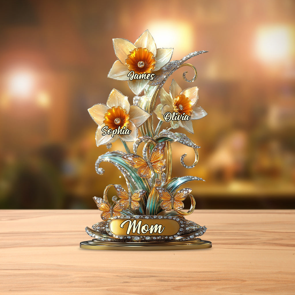 Beautiful Garden Gift For Mom, Grandma - Personalized Mother Custom Shaped Acrylic Plaque