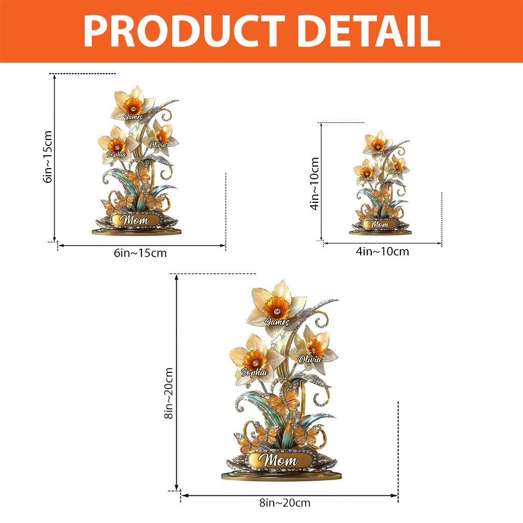 Beautiful Garden Gift For Mom, Grandma - Personalized Mother Custom Shaped Acrylic Plaque