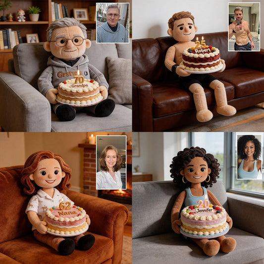 Custom Any Photo - Personalized Birthday Premium Faux Fur Pillow