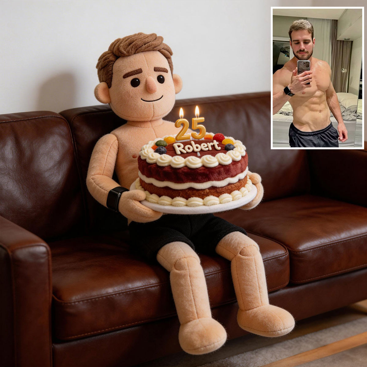 Custom Any Photo - Personalized Birthday Premium Faux Fur Pillow