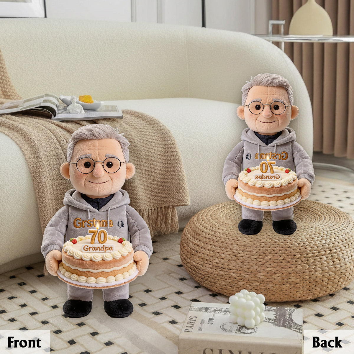 Custom Any Photo - Personalized Birthday Premium Faux Fur Pillow