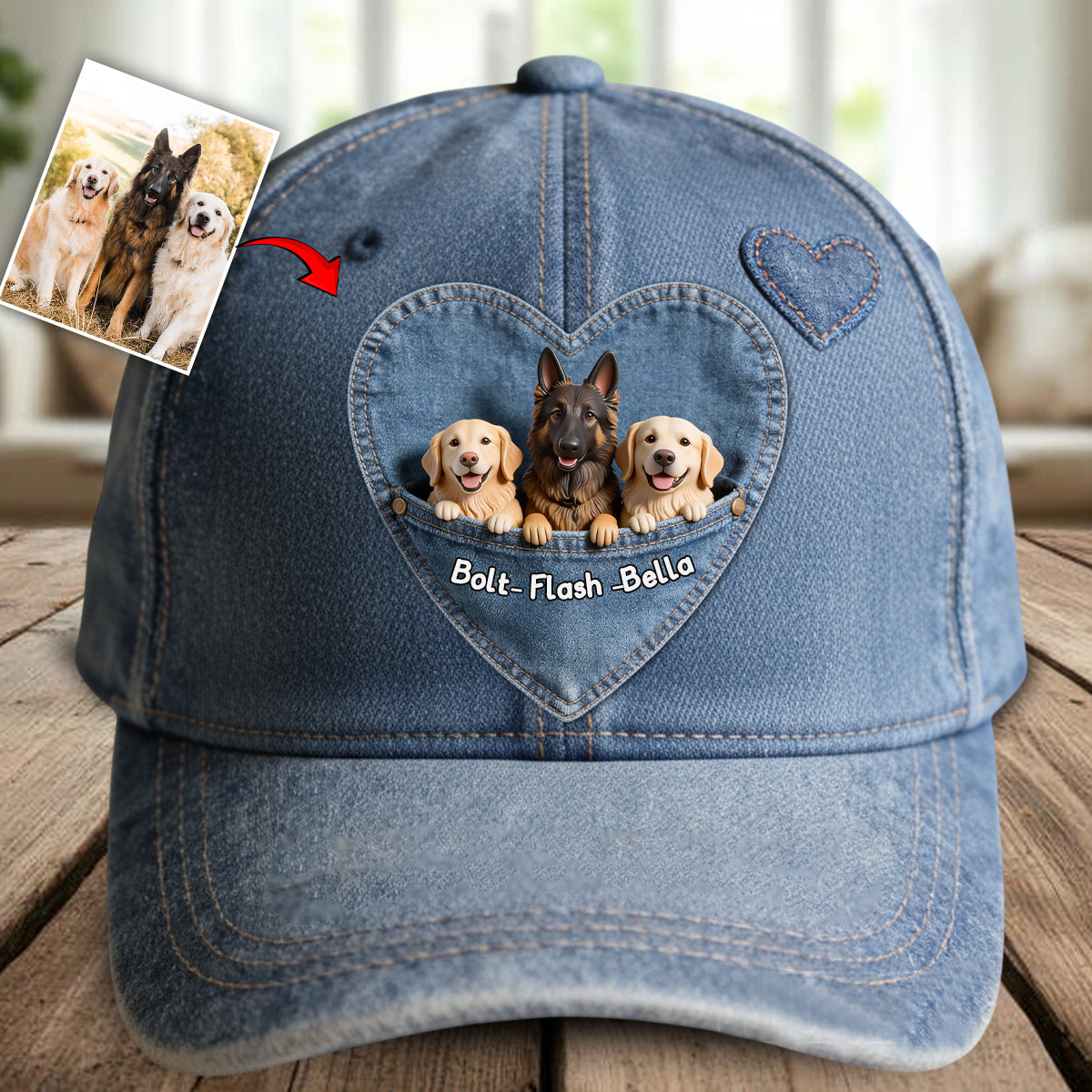 Casquette classique personnalisée pour chien à partir de n'importe quelle photo
