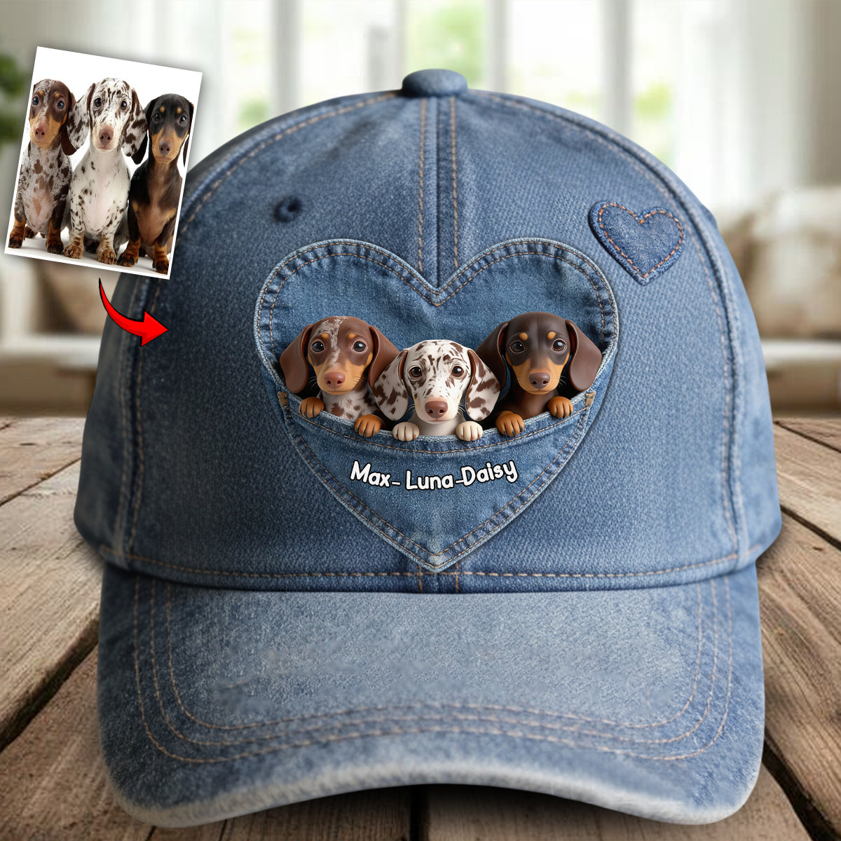 Casquette classique personnalisée pour chien à partir de n'importe quelle photo