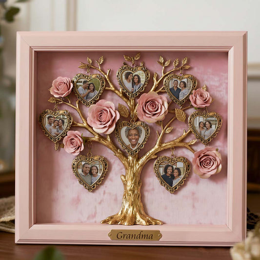 Photo Frame Rose Tree For Her/ Grandma/ Mother's Day Gift.... - Personalized Grandma Custom Shaped Acrylic Plaque
