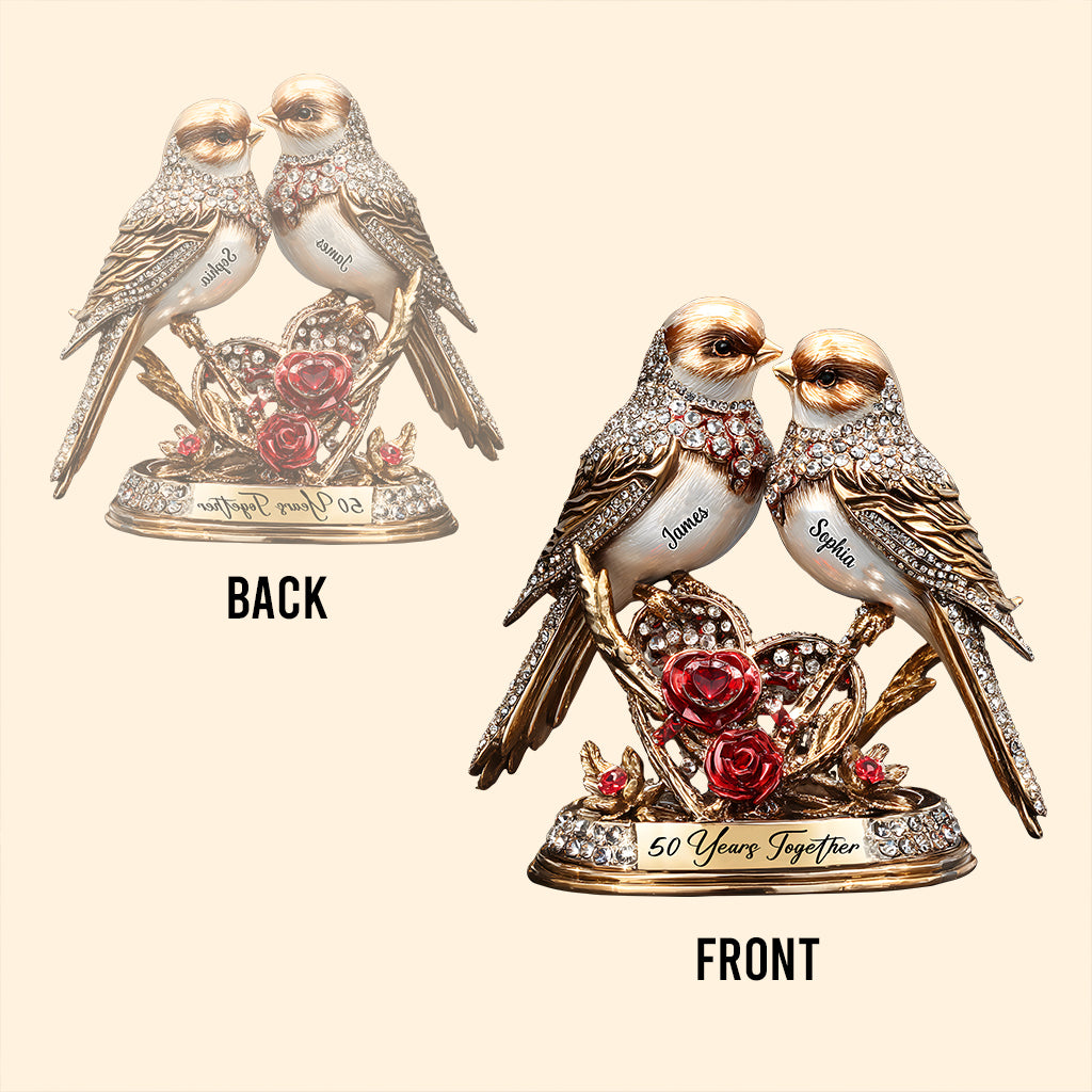 Plaque commémorative personnalisée pour couple d'amoureux, célébrant leurs 50 ans de vie commune.