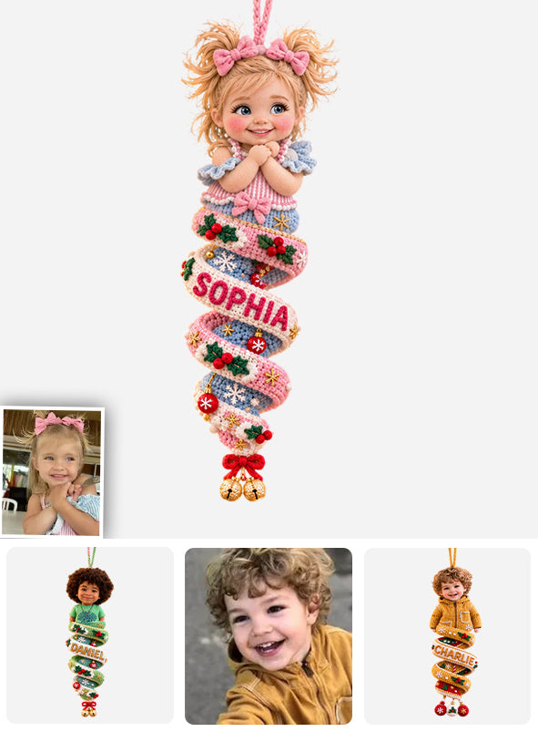 Kid Christmas Gift - Personalized Kid Plush Ornament
