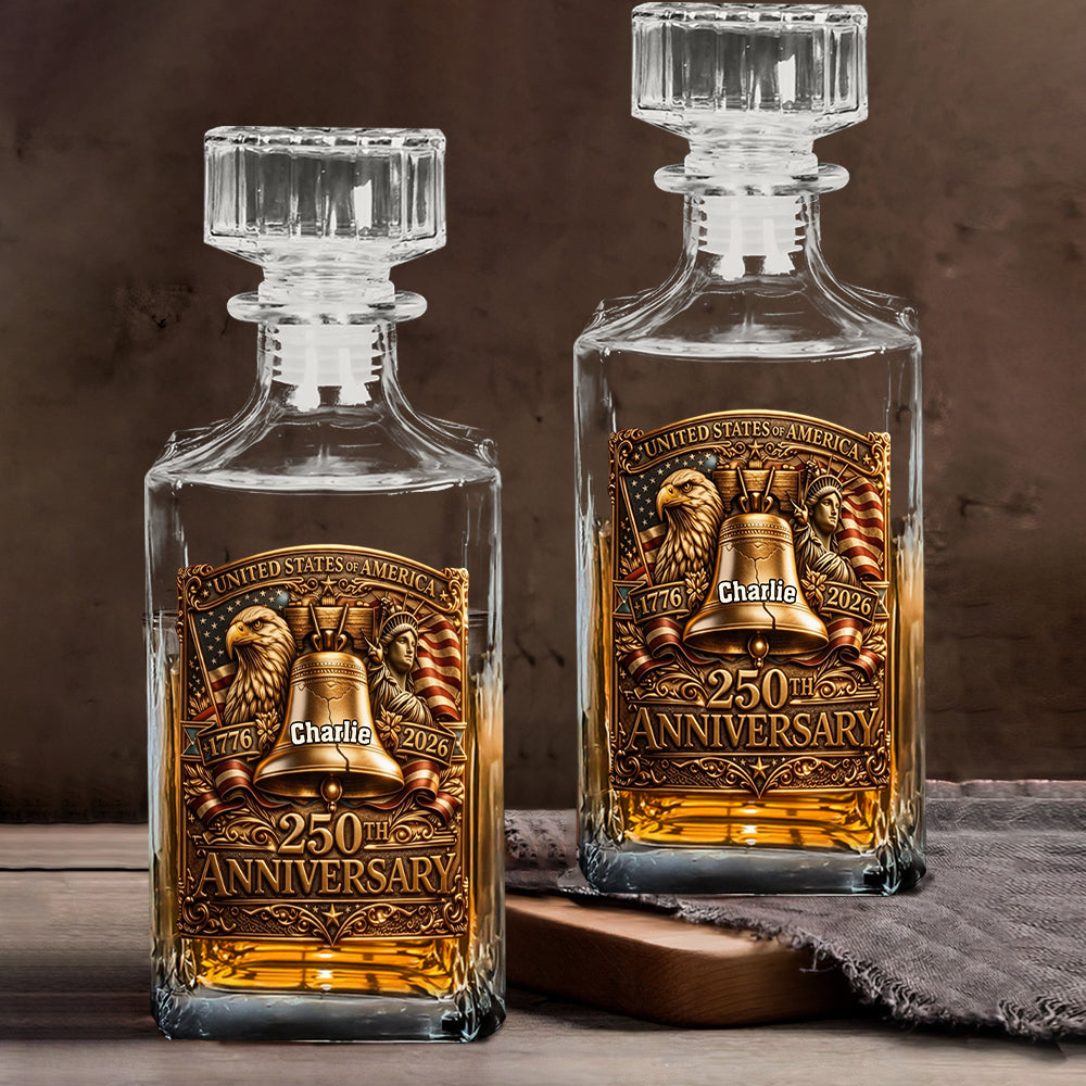 USA 250th Anniversary - Personalized Whisky Whiskey Decanter Set