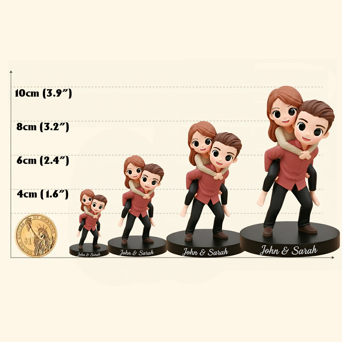 Souvenirs précieux - Figurine 3D personnalisée pour couple