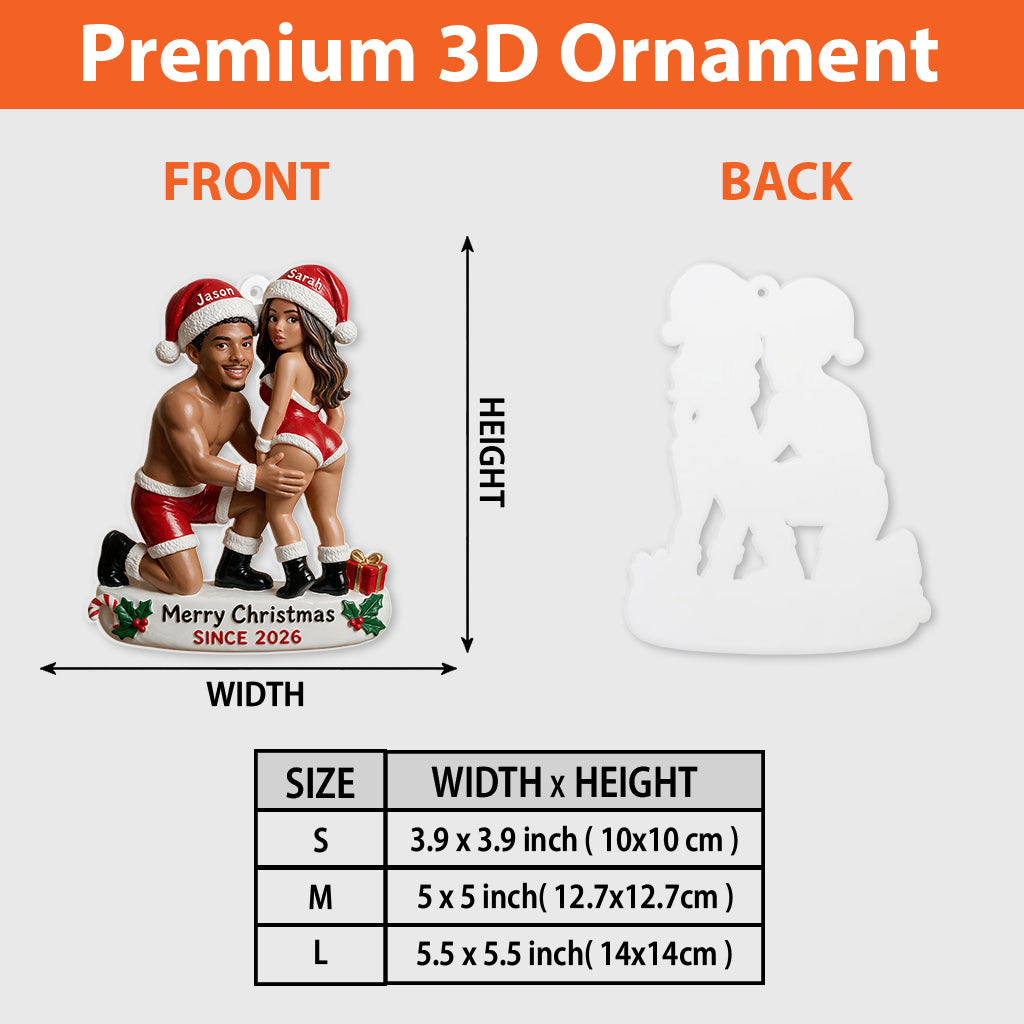 Je t'aime - Ornement 3D épicé personnalisé pour couple