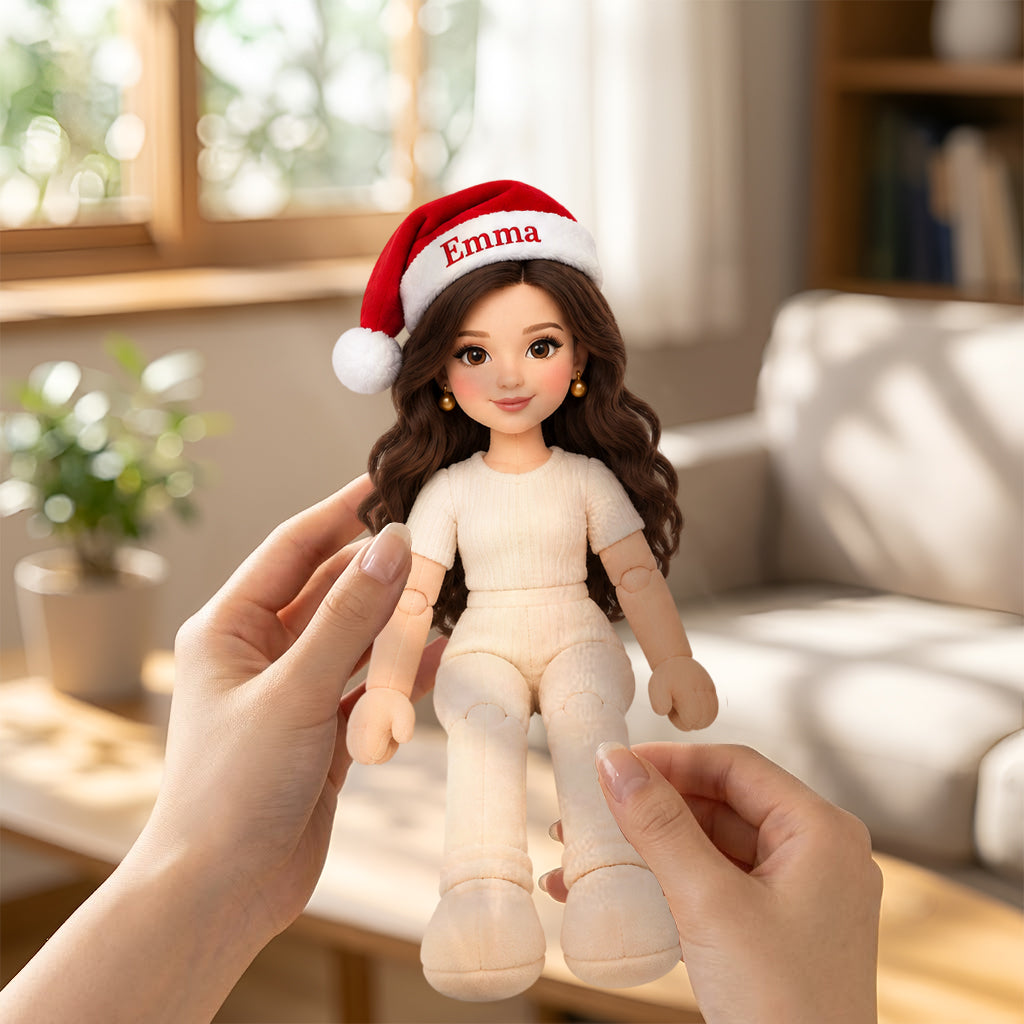 Funny Xmas Couple Posable Plush Doll - Personalized Couple Posable Plush Doll