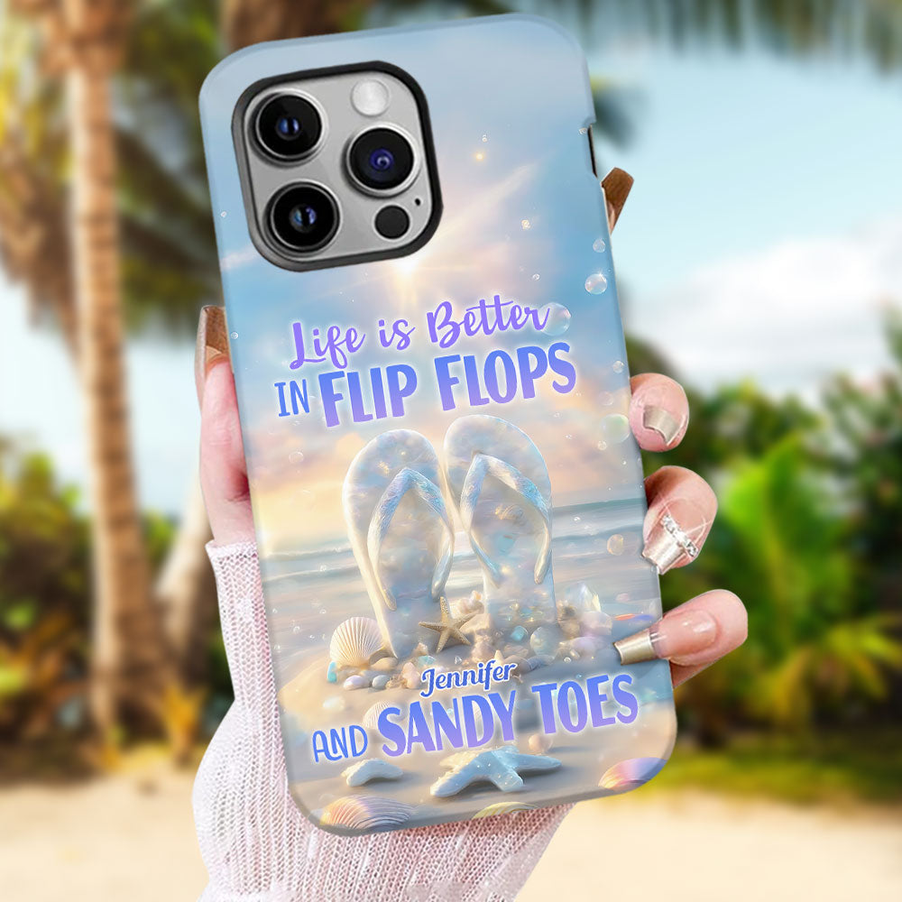 La vie est plus belle en tongs - Coque de téléphone personnalisée « Amoureux de la mer » avec impression intégrale