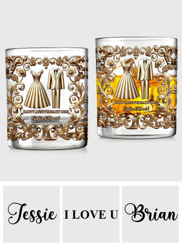 Cadeau unique pour lui, cadeau d'anniversaire de couple - Verre à whisky personnalisé pour couple